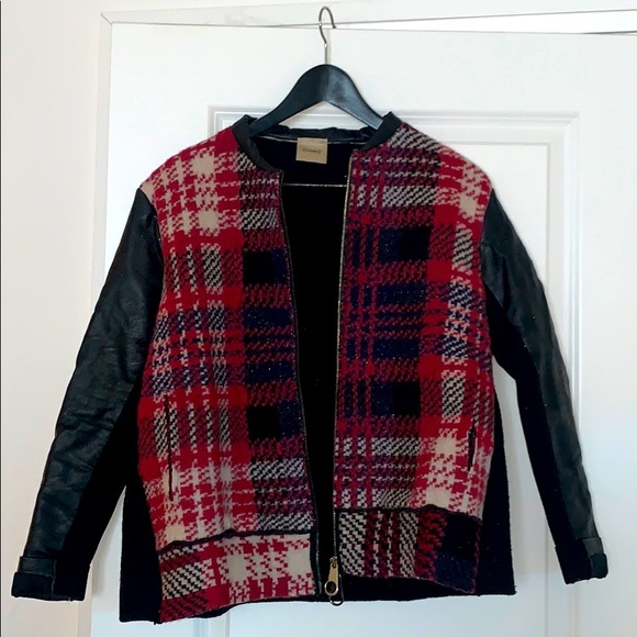 NUDE light shiny jacket with ecoleather sleeves - Picture 2 of 6